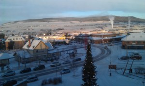 Tynset sentrum er også julepyntet