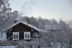 Det ryker fra pipa vår hele dagen - som i alle andres piper i området her