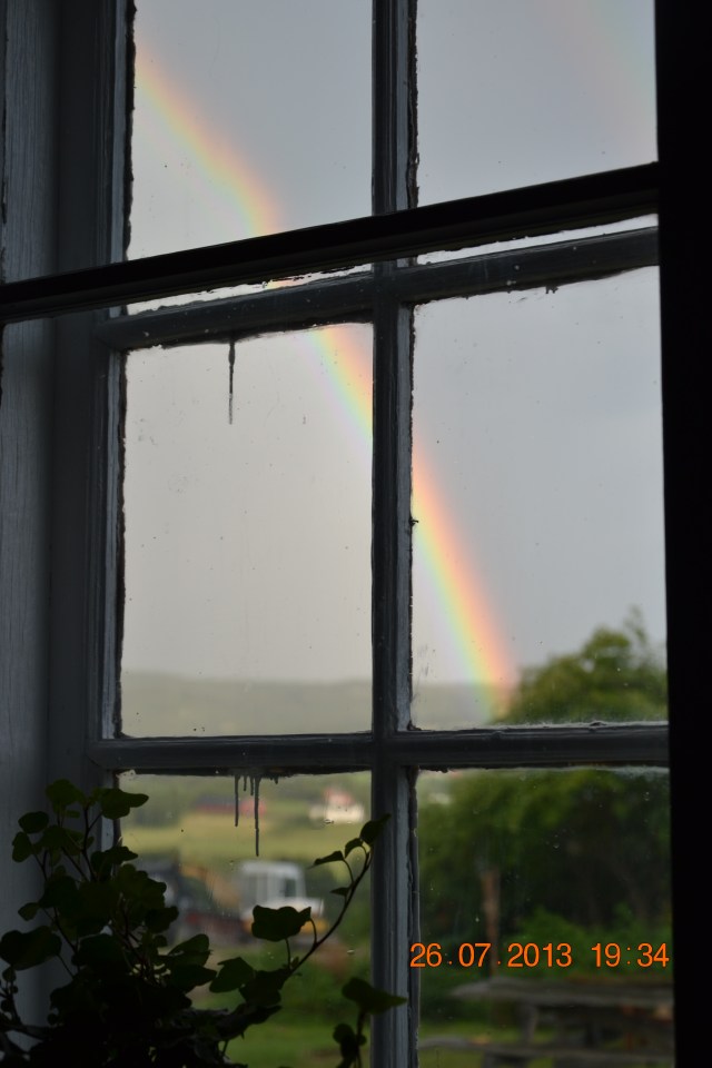 - må bare få med denne, også, som viser seg gjennom vinduet mitt akkurat nå