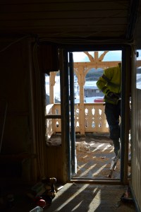 -og ny dør erstatter vinduet. Ikke så lett å se den her, fordi den er åpen.